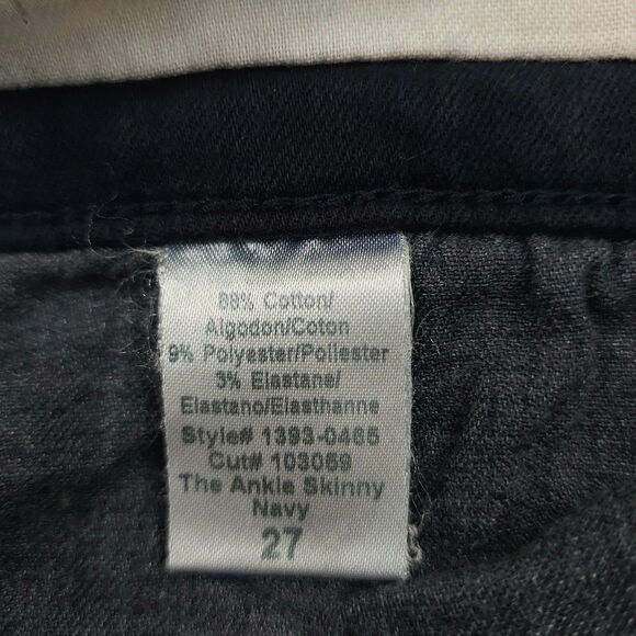 Current/Elliott The Ankle Skinny Jeans Womens 27/0 Navy Stretch Mid Rise Denim - Picture 11 of 11